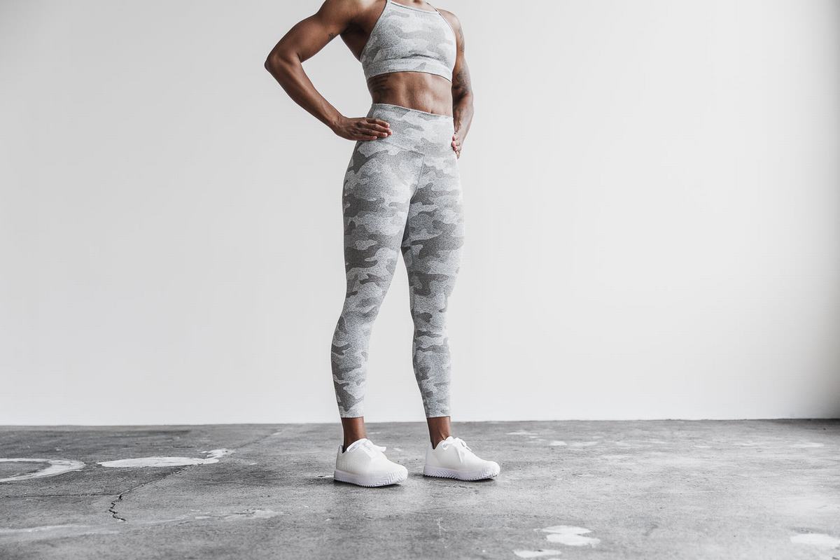 Leggings Nobull High-Rise 7/8 Tight Plush Heather Femme Blanche Camouflage | IU9416285