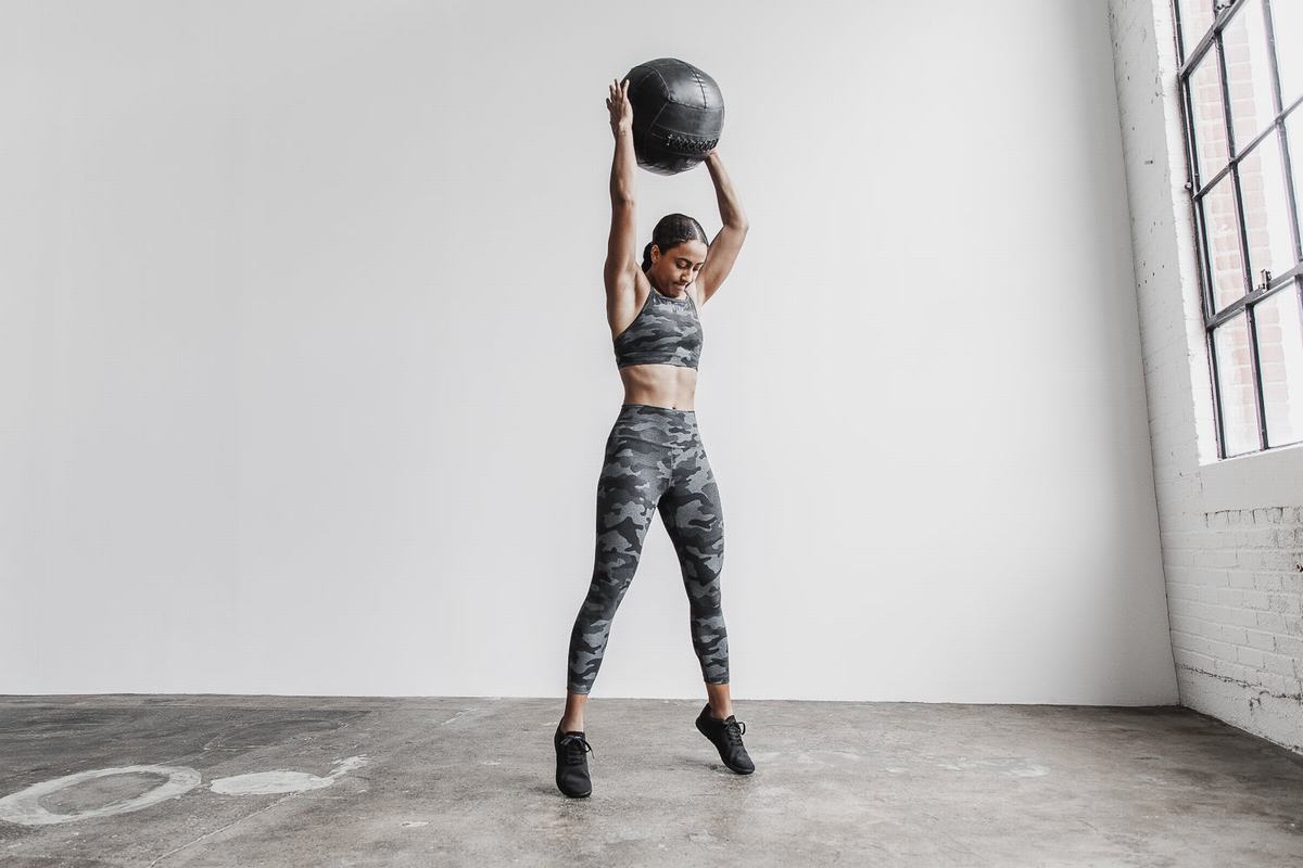 Leggings Nobull High-Rise 7/8 Tight Plush Heather Femme Grise Foncé Camouflage | VA3964752