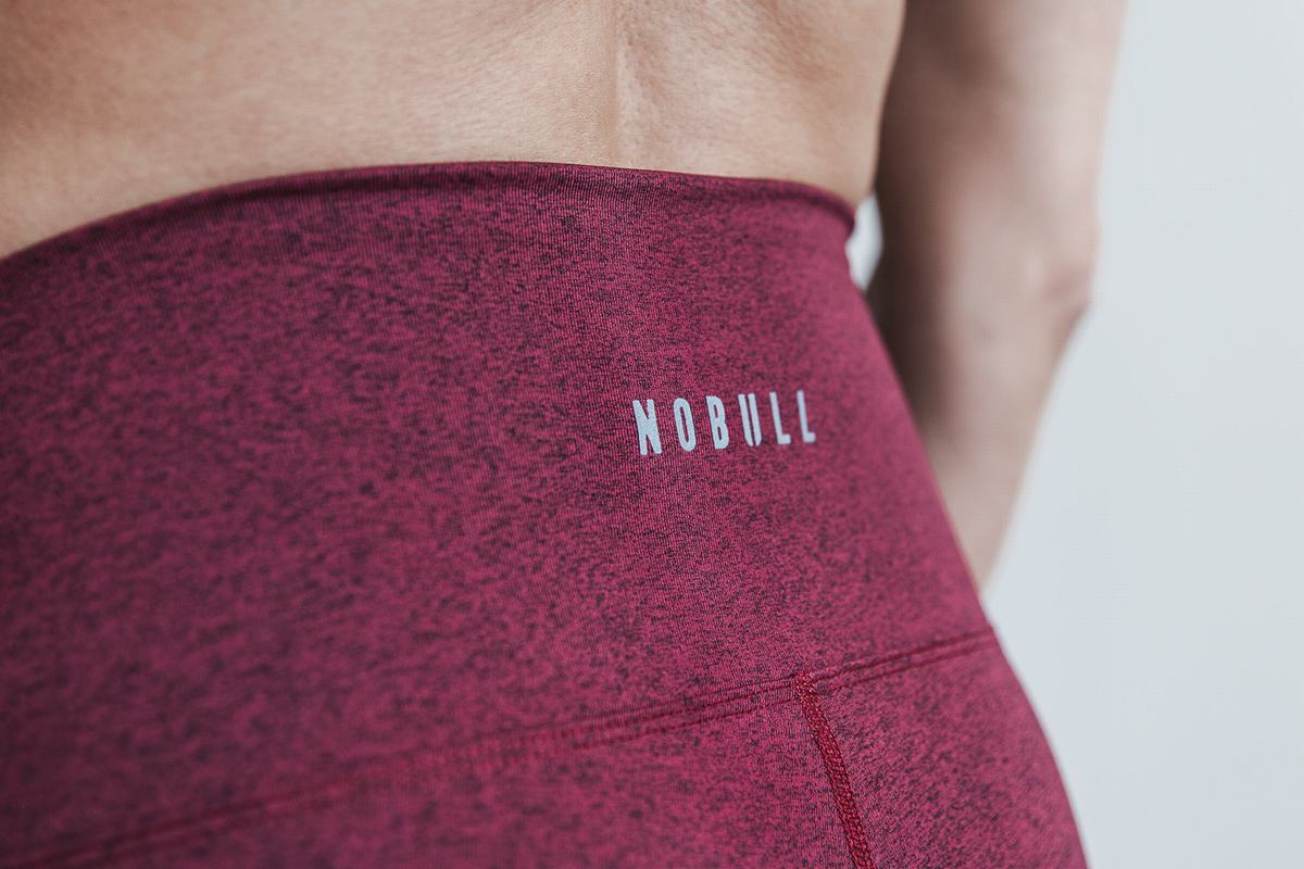 Leggings Nobull High-Rise 7/8 Tight Plush Heather Femme Rouge Foncé | YO5938204