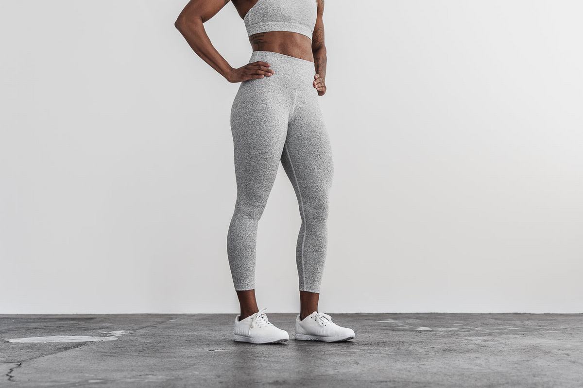 Leggings Nobull High-Rise 7/8 Tight Plush Heather Femme Blanche | YU4285390