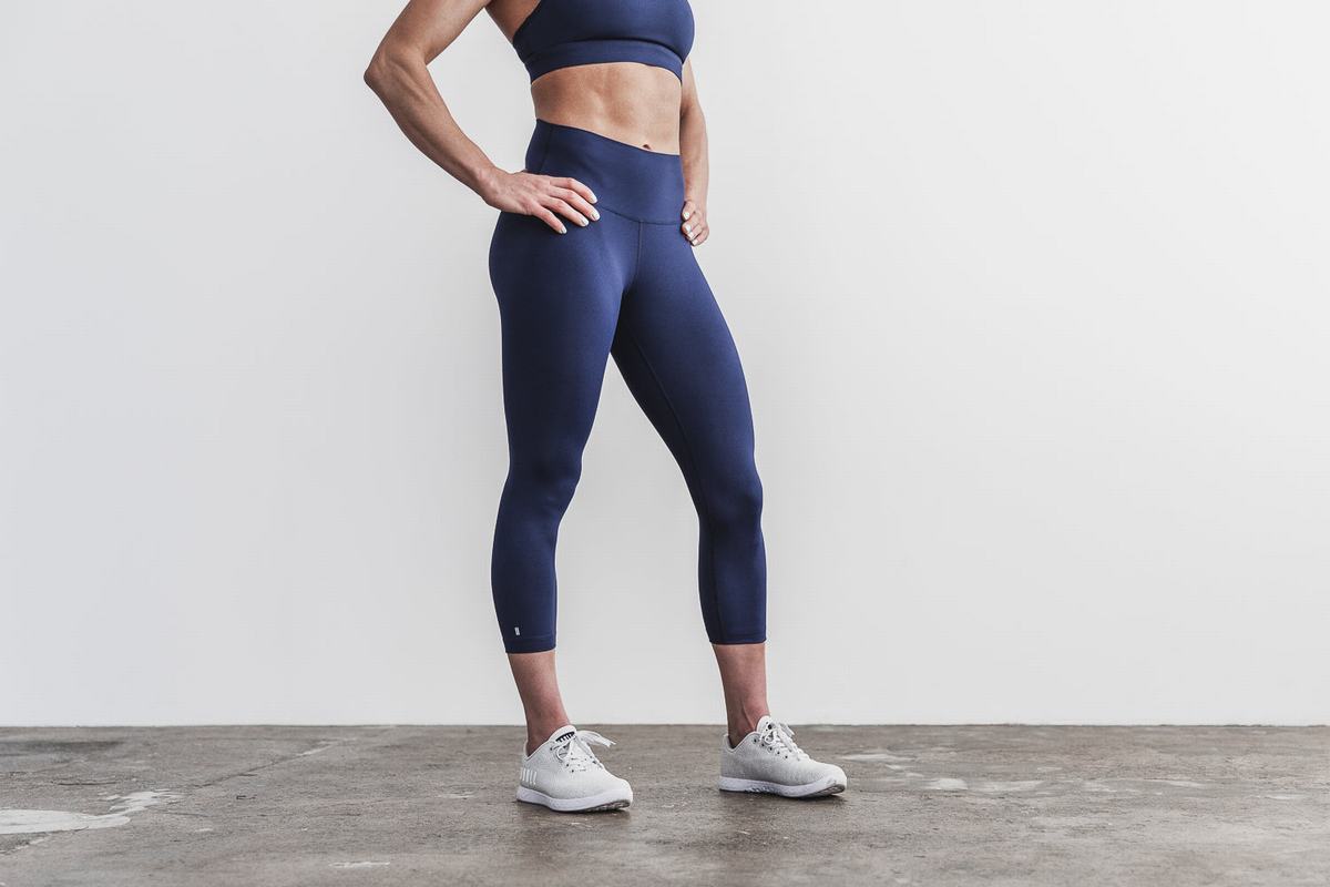 Leggings Nobull High-Rise Crop Femme Bleu Marine | MA1942056