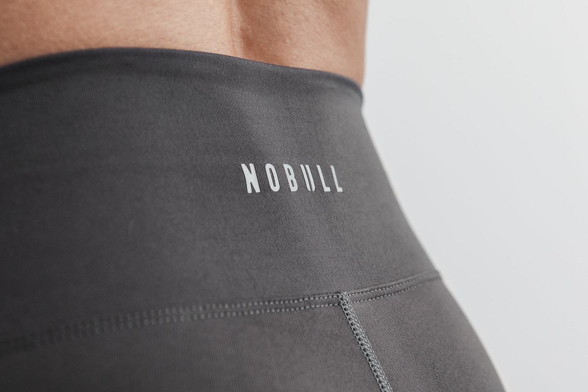Leggings Nobull High-Rise Crop Femme Grise Foncé | GB2457093