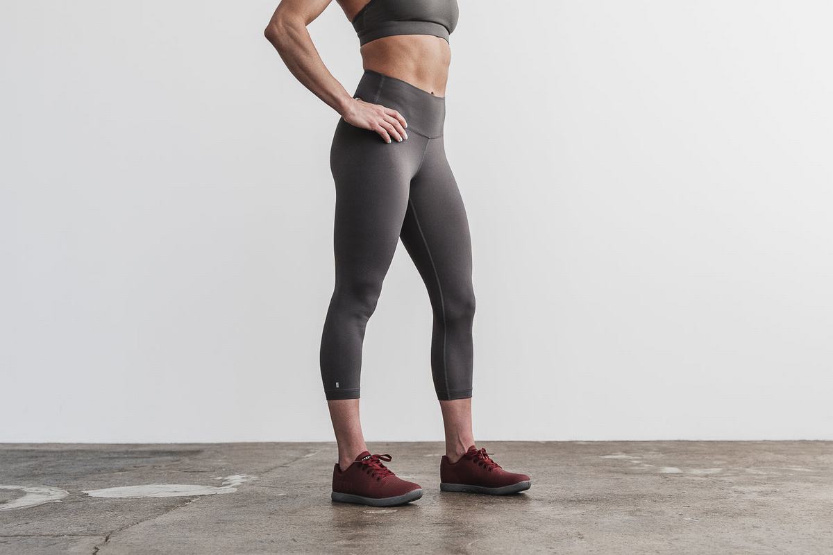 Leggings Nobull High-Rise Crop Femme Grise Foncé | GB2457093