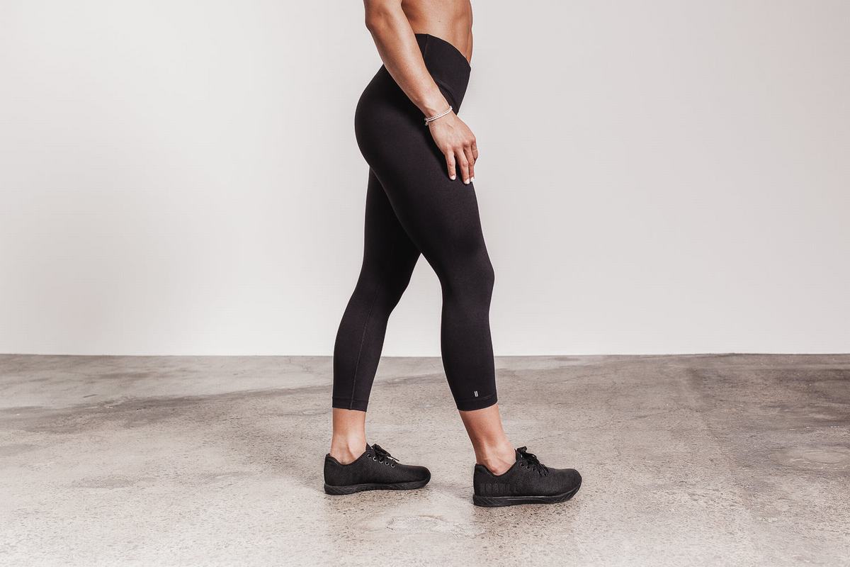 Leggings Nobull High-Rise Crop Femme Noir | SQ5710498