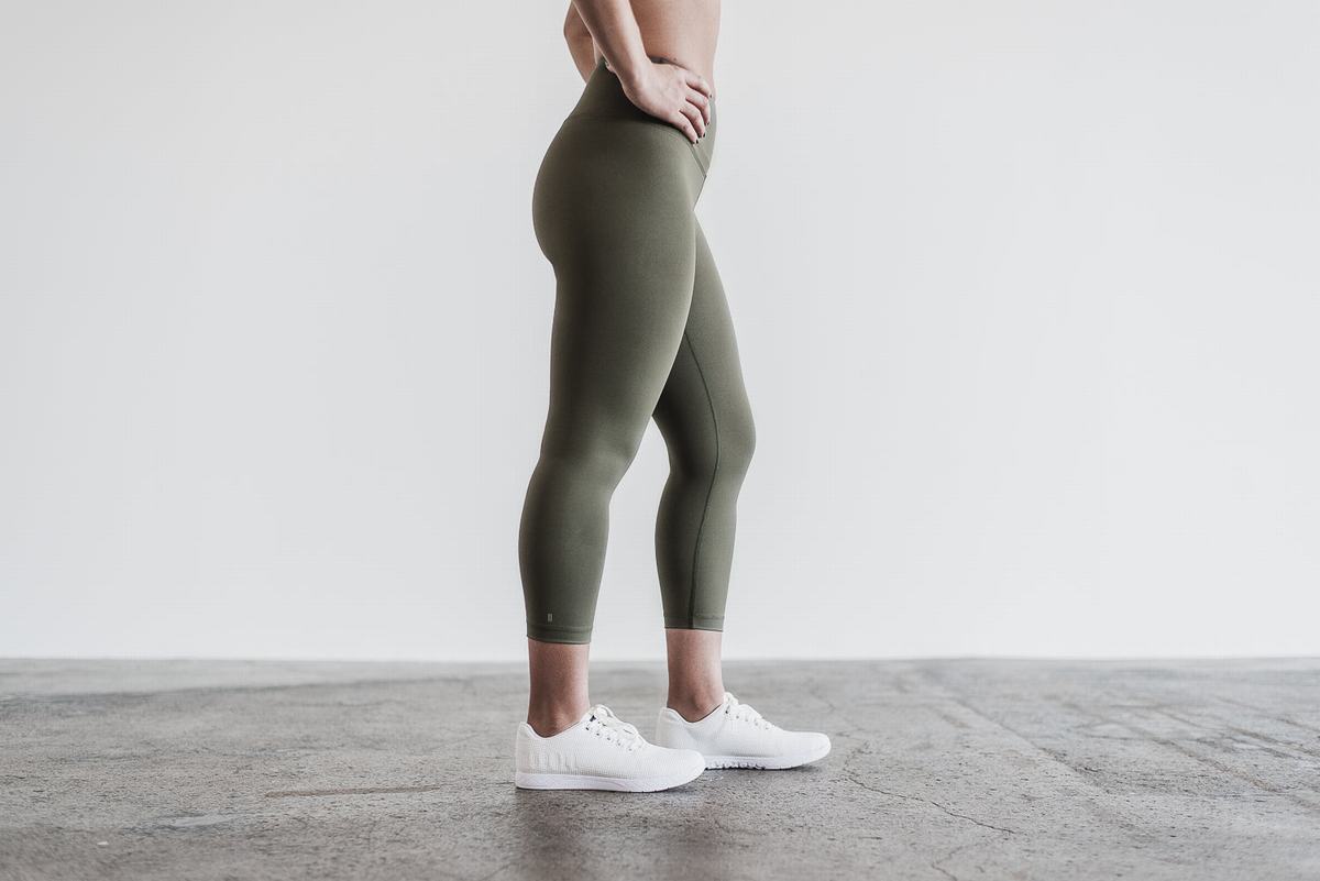 Leggings Nobull High-Rise Crop Femme Vert | MD5689420