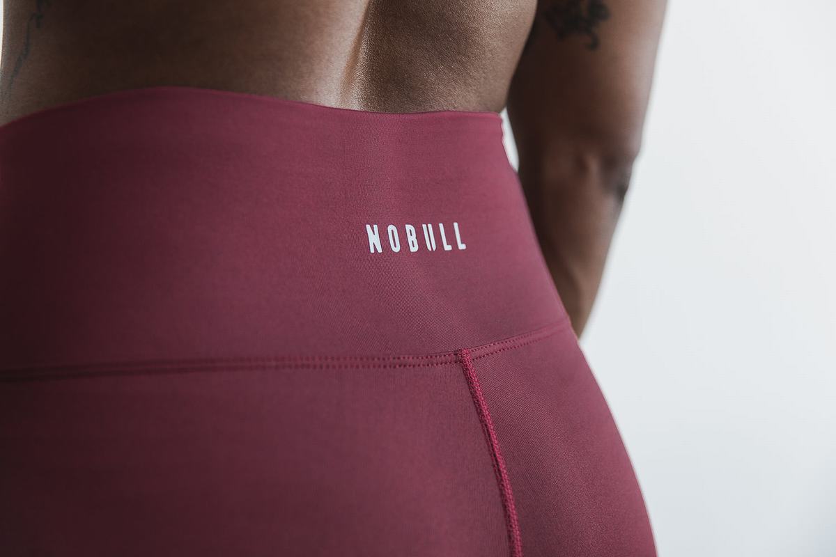 Leggings Nobull High-Rise Crop Matte Femme Rouge Foncé | JC3892605