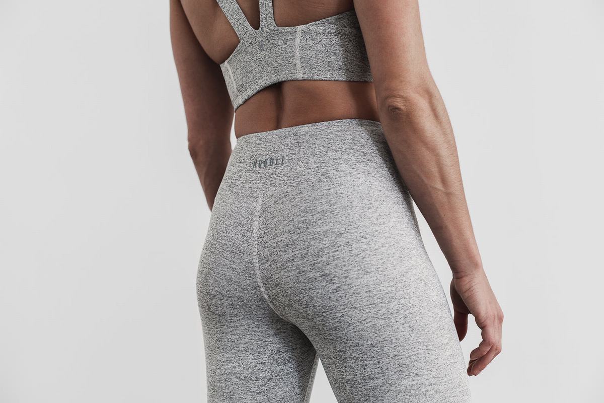 Leggings Nobull High-Rise Crop Plush Heather Femme Blanche | UO0429368