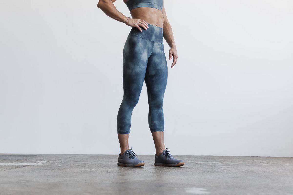 Leggings Nobull High-Rise Crop Tie-Dye Femme Bleu | CW9506387
