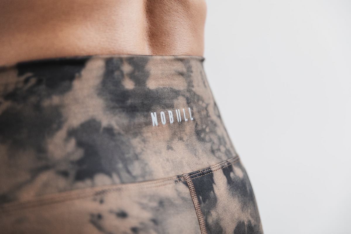Leggings Nobull High-Rise Crop Tie-Dye Femme Noir | IW5413296