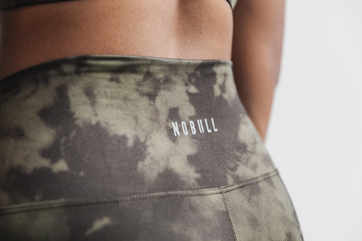 Leggings Nobull High-Rise Crop Tie-Dye Femme Grise Foncé | RK6930485