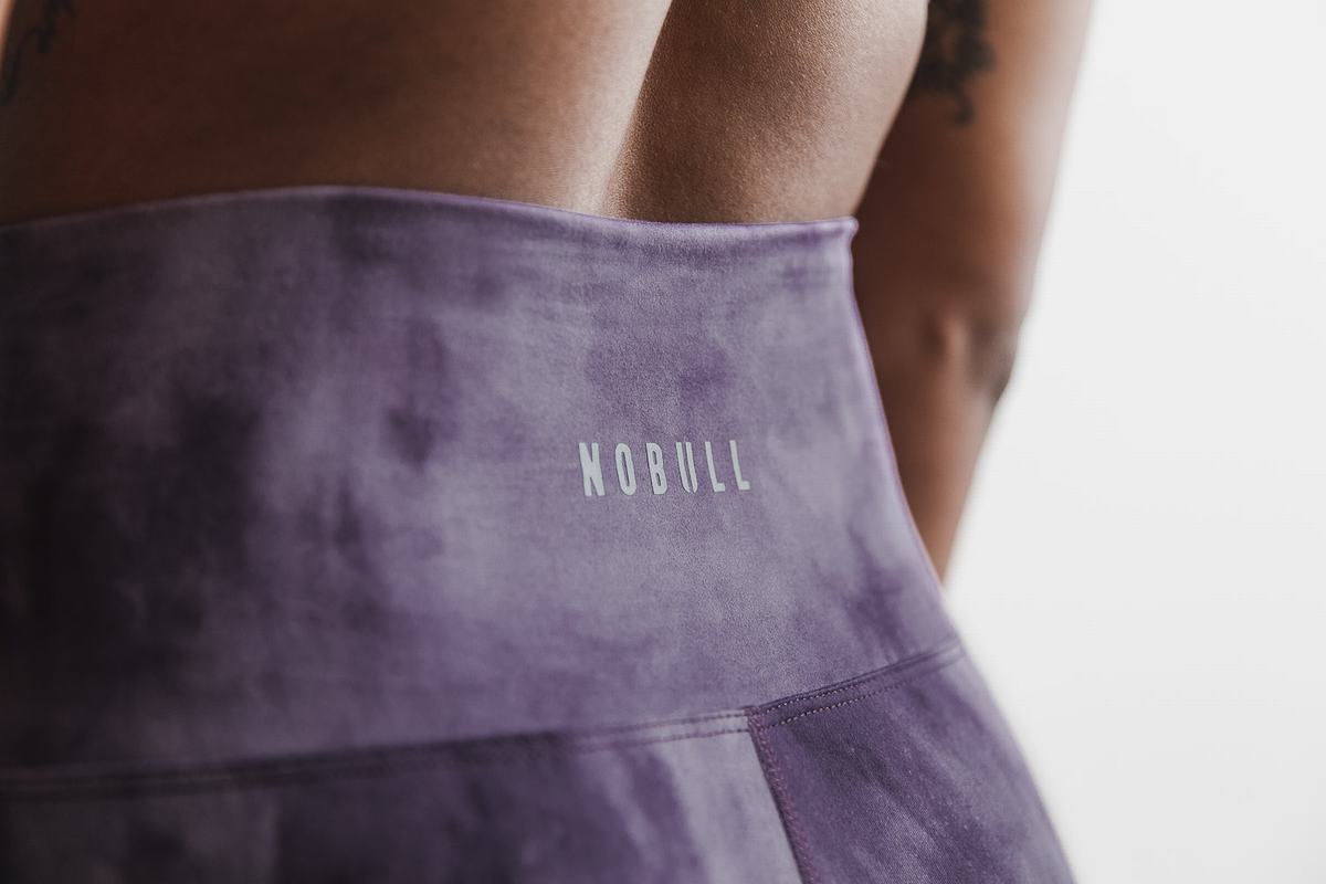 Leggings Nobull High-Rise Crop Tie-Dye Femme Violette | UK0348761