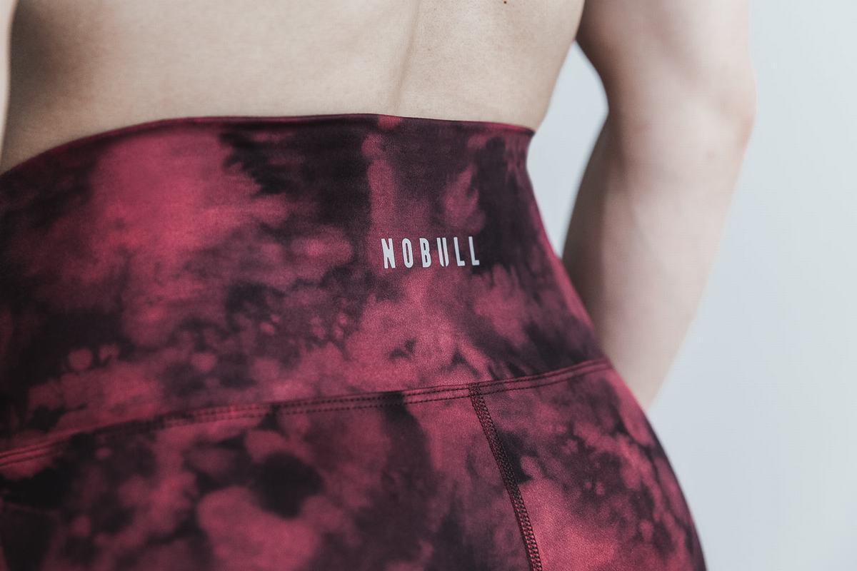 Leggings Nobull High-Rise Crop Tie-Dye Femme Orange Noir | YR7510384