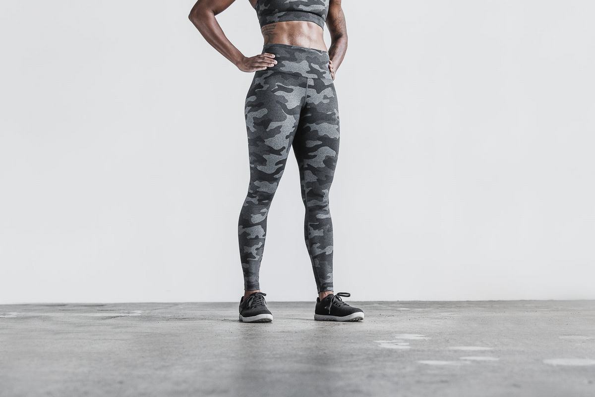Leggings Nobull High-Rise Tight Femme Grise Foncé Camouflage | SG4586203