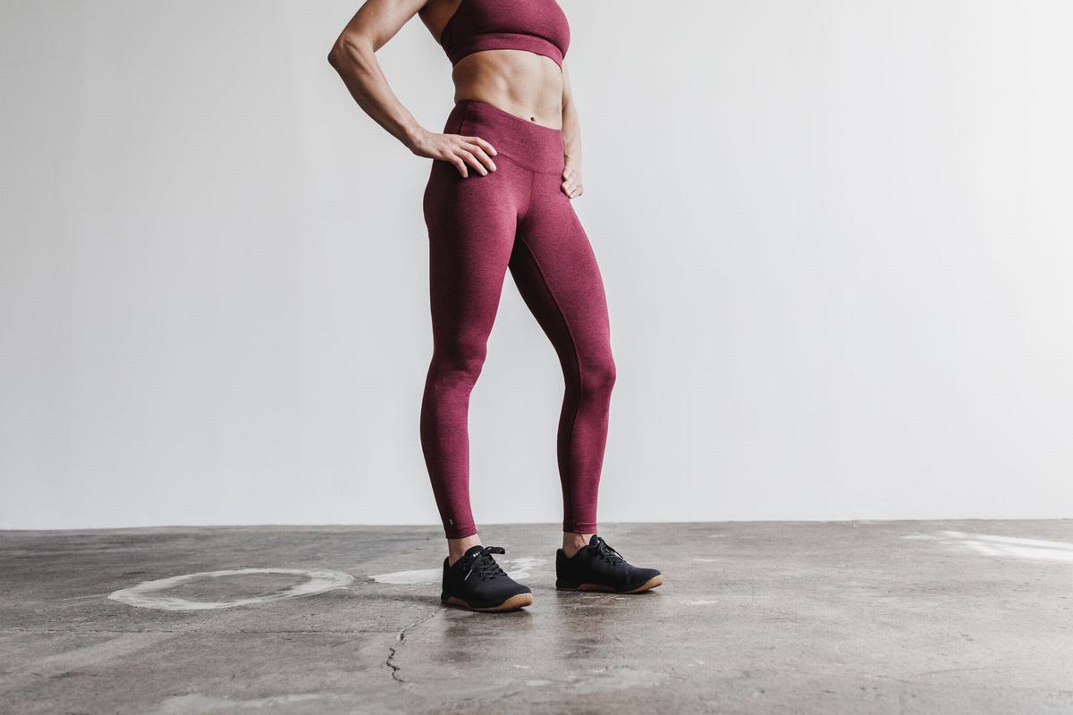 Leggings Nobull High-Rise Tight Plush Heather Femme Rouge Foncé | UO0145789