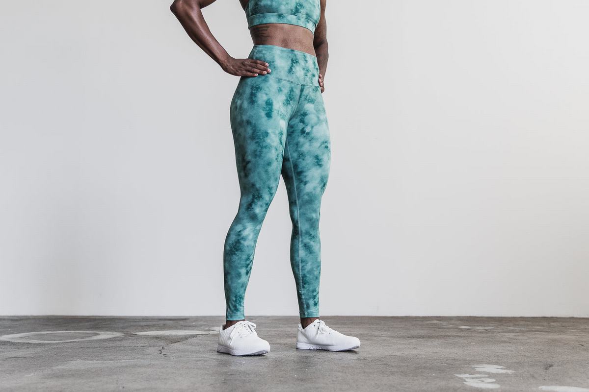 Leggings Nobull High-Rise Tight Tie-Dye Femme Bleu Vert Foncé | UV2390176
