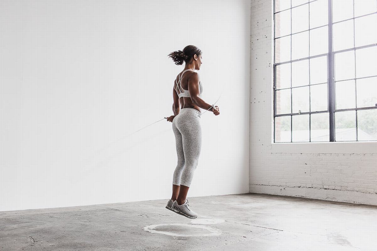 Leggings Nobull Mid-Rise Crop Plush Heather Femme Blanche | HE8046127