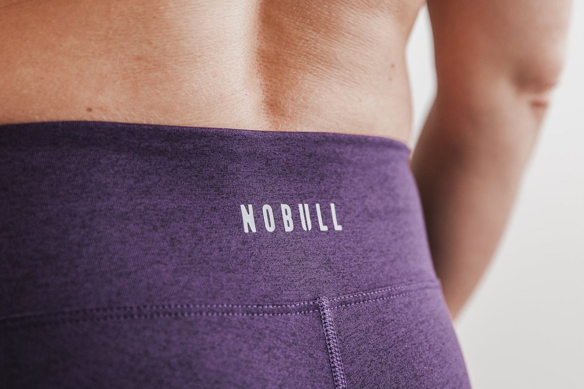Leggings Nobull Mid-Rise Crop Plush Heather Femme Violette Foncé | MT5291370