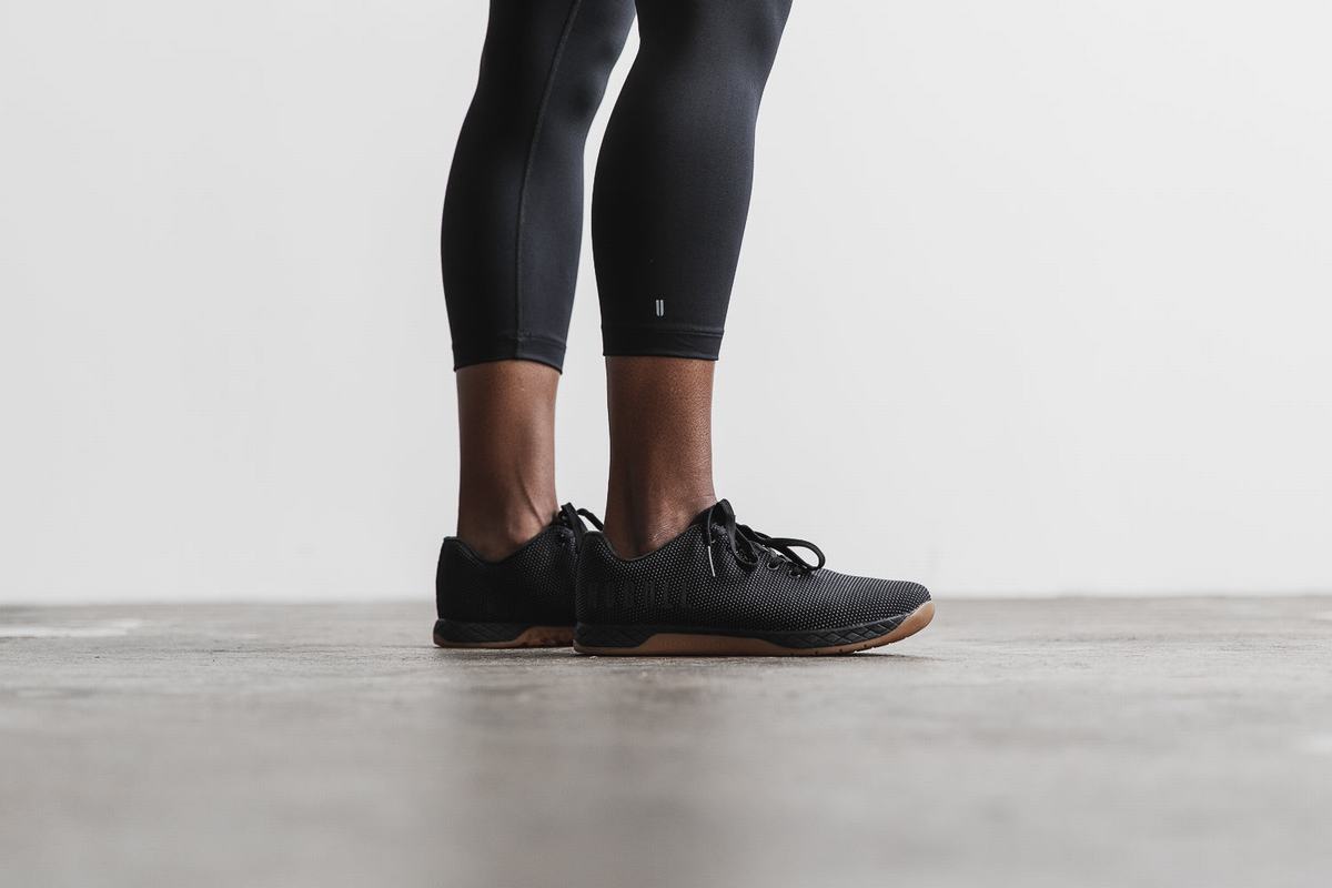 Leggings Nobull Mid-Rise Crop Plush Heather Femme Noir | RC3501846