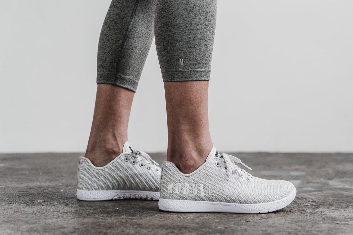 Leggings Nobull Mid-Rise Crop Plush Heather Femme Grise | SD1835074