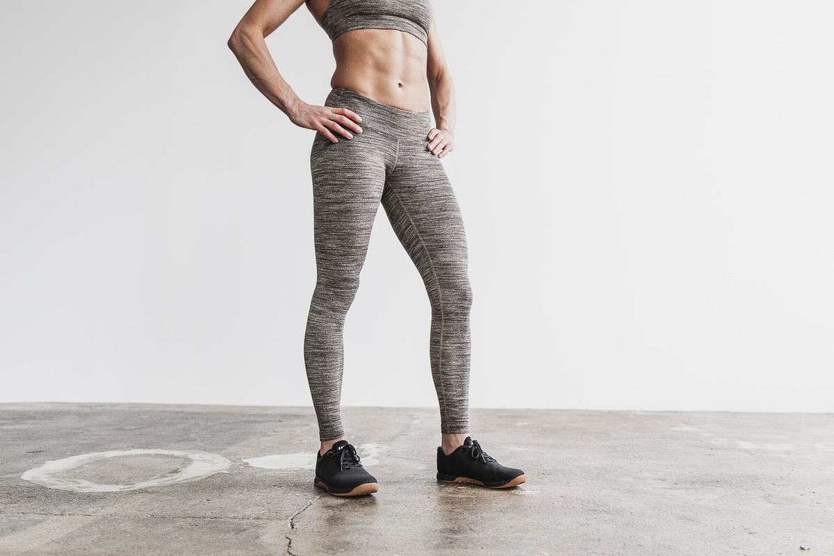 Leggings Nobull Mid-Rise Tight Melange Femme Grise | FL5469123