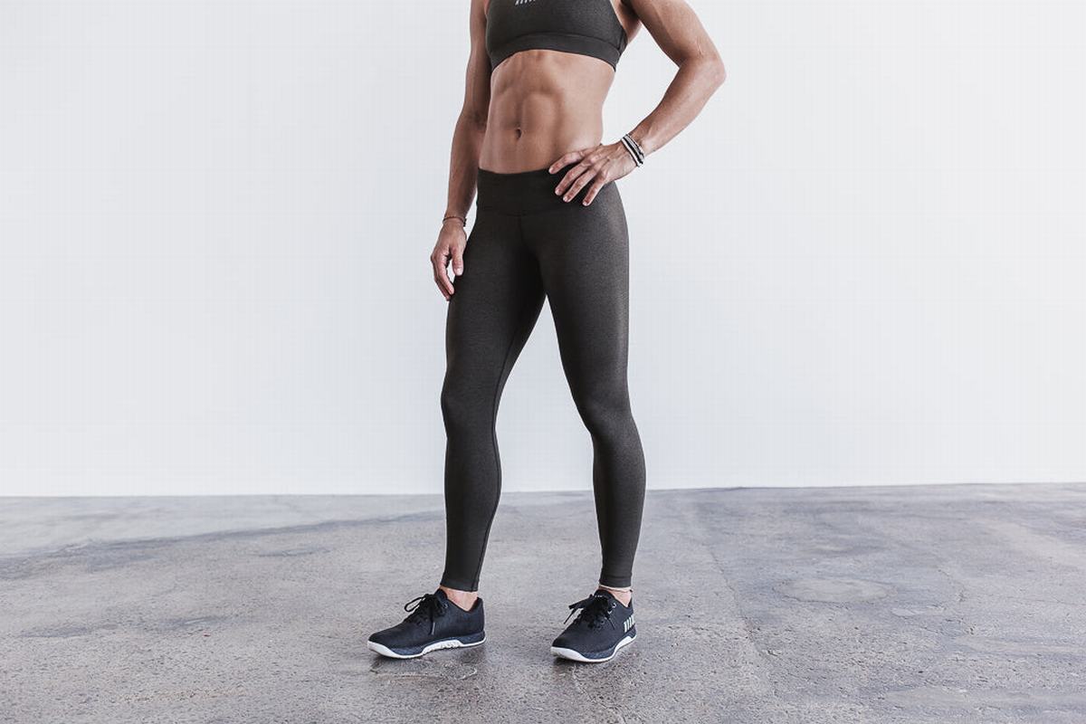 Leggings Nobull Mid-Rise Tight Plush Heather Femme Noir | BV2917654
