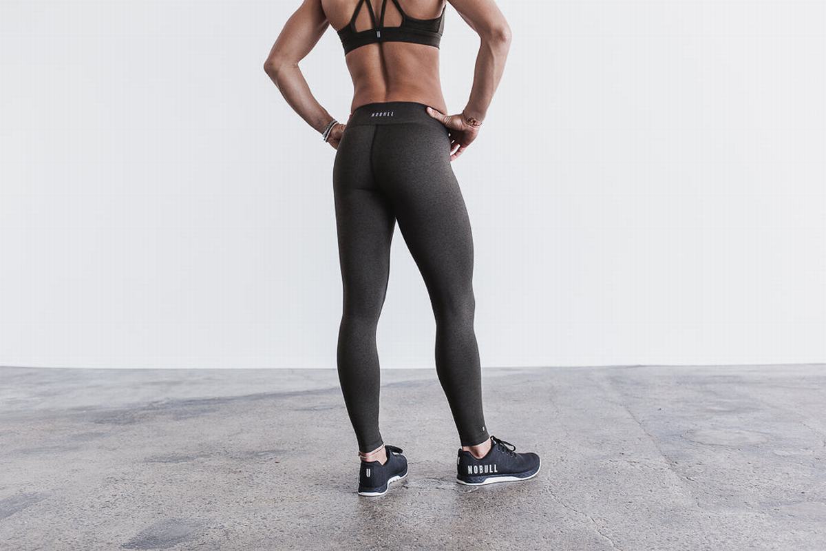 Leggings Nobull Mid-Rise Tight Plush Heather Femme Noir | BV2917654