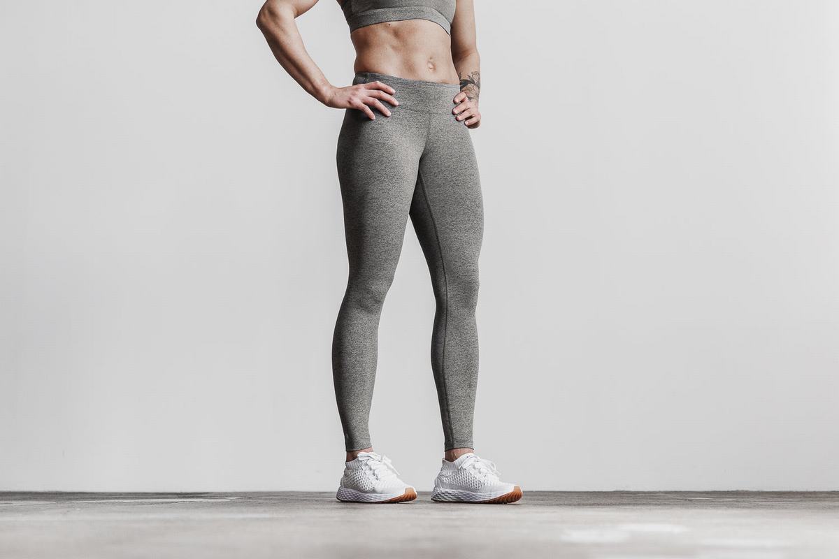 Leggings Nobull Mid-Rise Tight Plush Heather Femme Grise | EV5341807