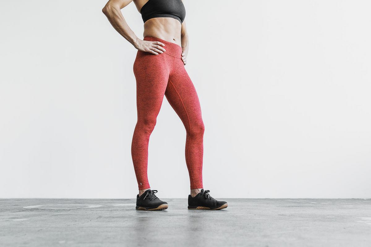 Leggings Nobull Mid-Rise Tight Plush Heather Femme Rouge | QC3764509