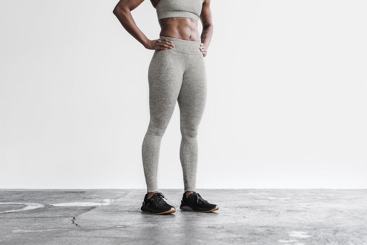 Leggings Nobull Mid-Rise Tight Plush Heather Femme Grise | QU1574893