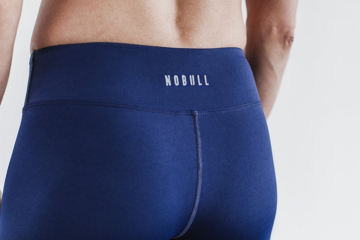 Leggings Nobull Pace Crop Femme Bleu Marine | KQ0439518