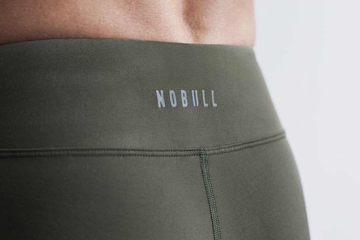 Leggings Nobull Pace Crop Femme Vert | HJ2836715