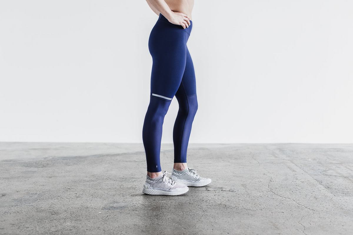 Leggings Nobull Pace Tight Femme Bleu Marine | XR2509847