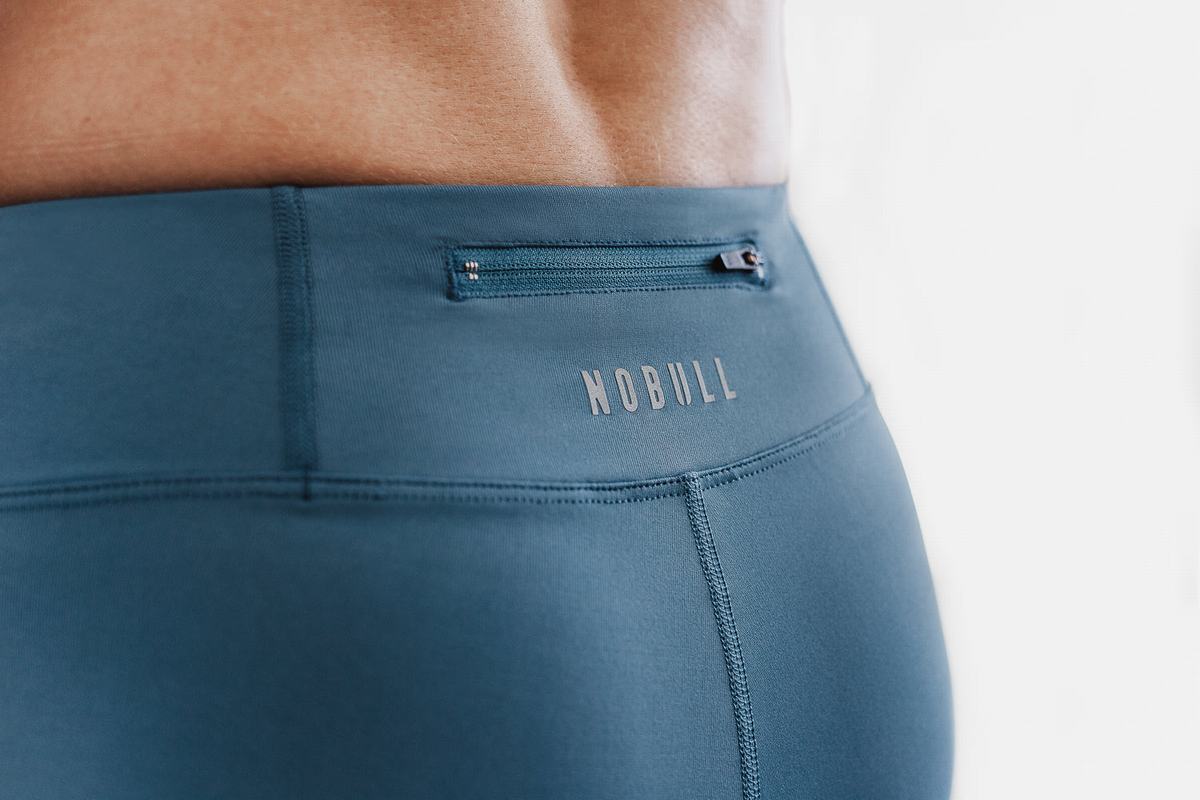Leggings Nobull Pace Tight Femme Grise Bleu | CG5321780