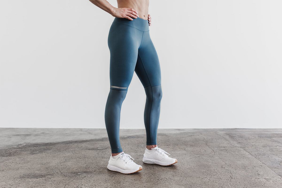 Leggings Nobull Pace Tight Femme Grise Bleu | CG5321780