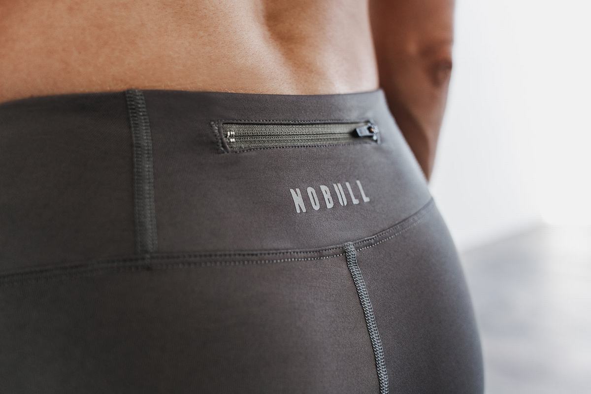 Leggings Nobull Pace Tight Femme Grise Foncé | CY3657801
