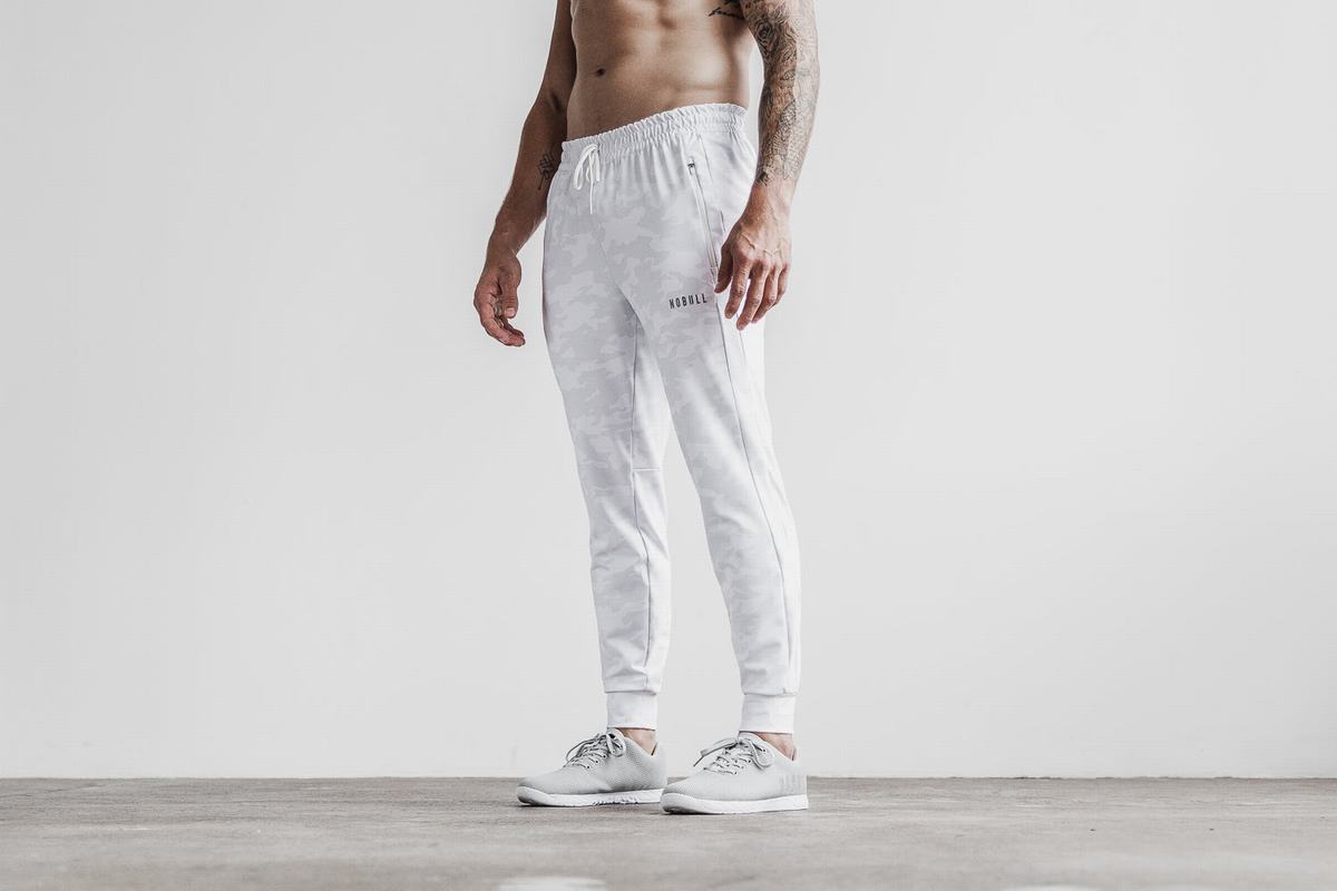 Pantalon Jogging Nobull Homme Blanche Camouflage | LH5936012