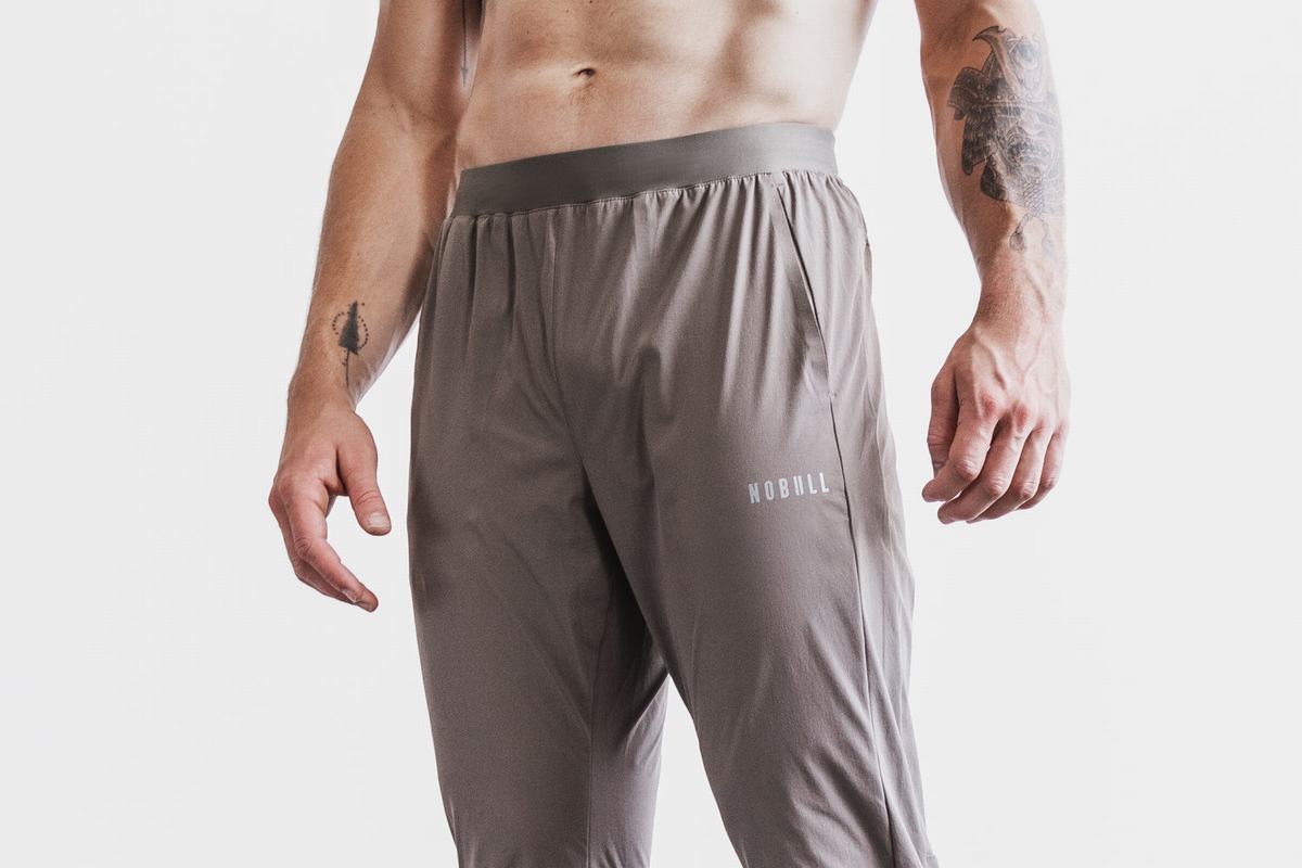 Pantalon Jogging Nobull Lightweight Woven Homme Marron | PE7845609