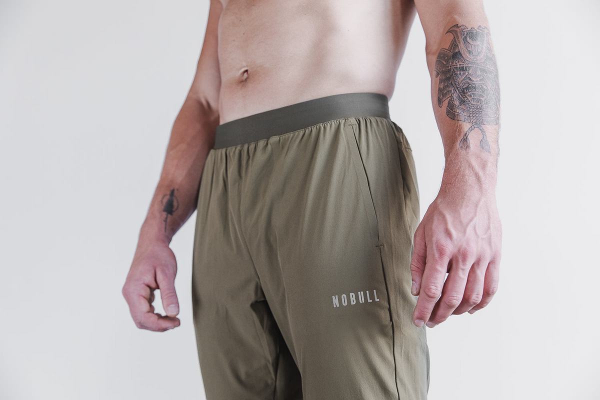 Pantalon Jogging Nobull Lightweight Woven Homme Vert | TW6483021