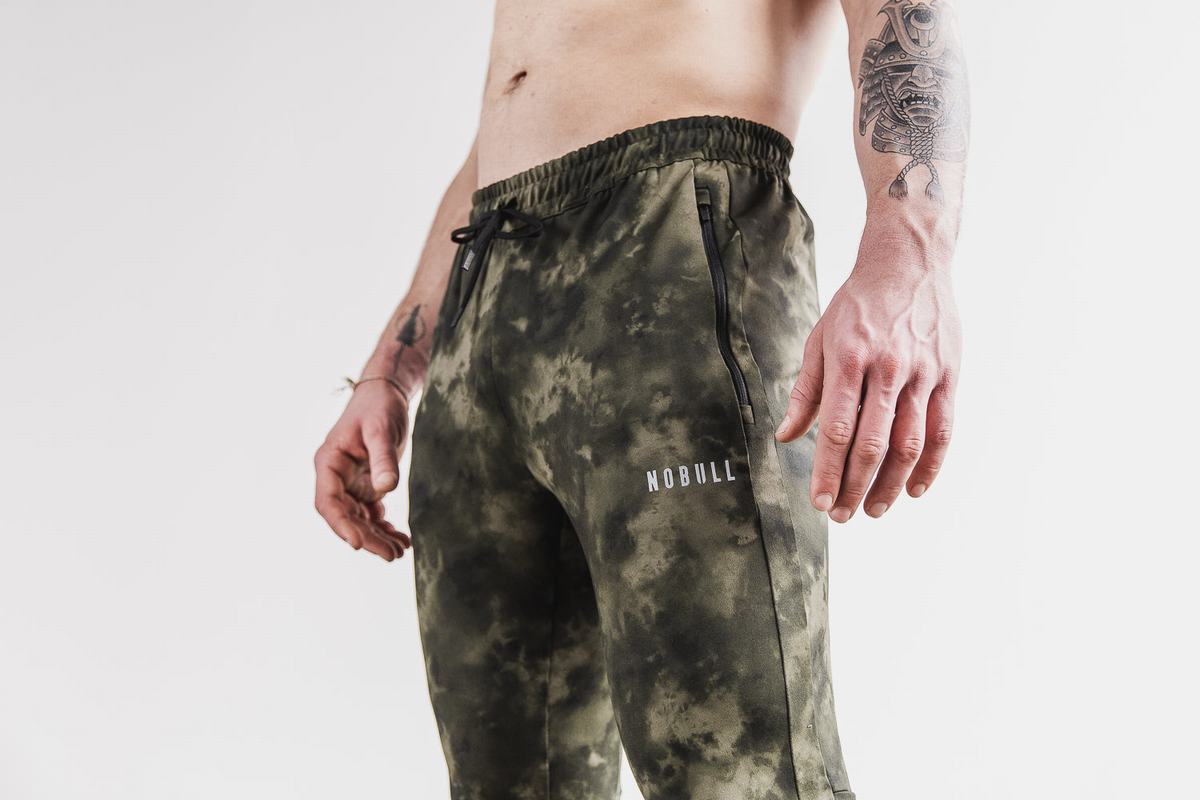 Pantalon Jogging Nobull Tie-Dye Homme Vert | BF0728513