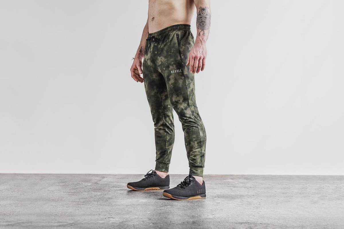 Pantalon Jogging Nobull Tie-Dye Homme Vert | BF0728513