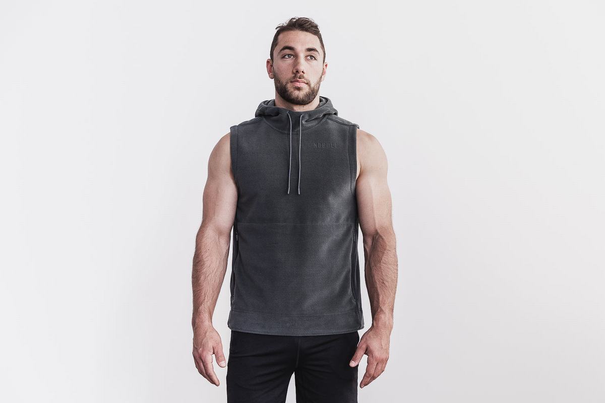 Pullover Nobull Arctic Sans Manches Homme Grise Foncé | GT7082691