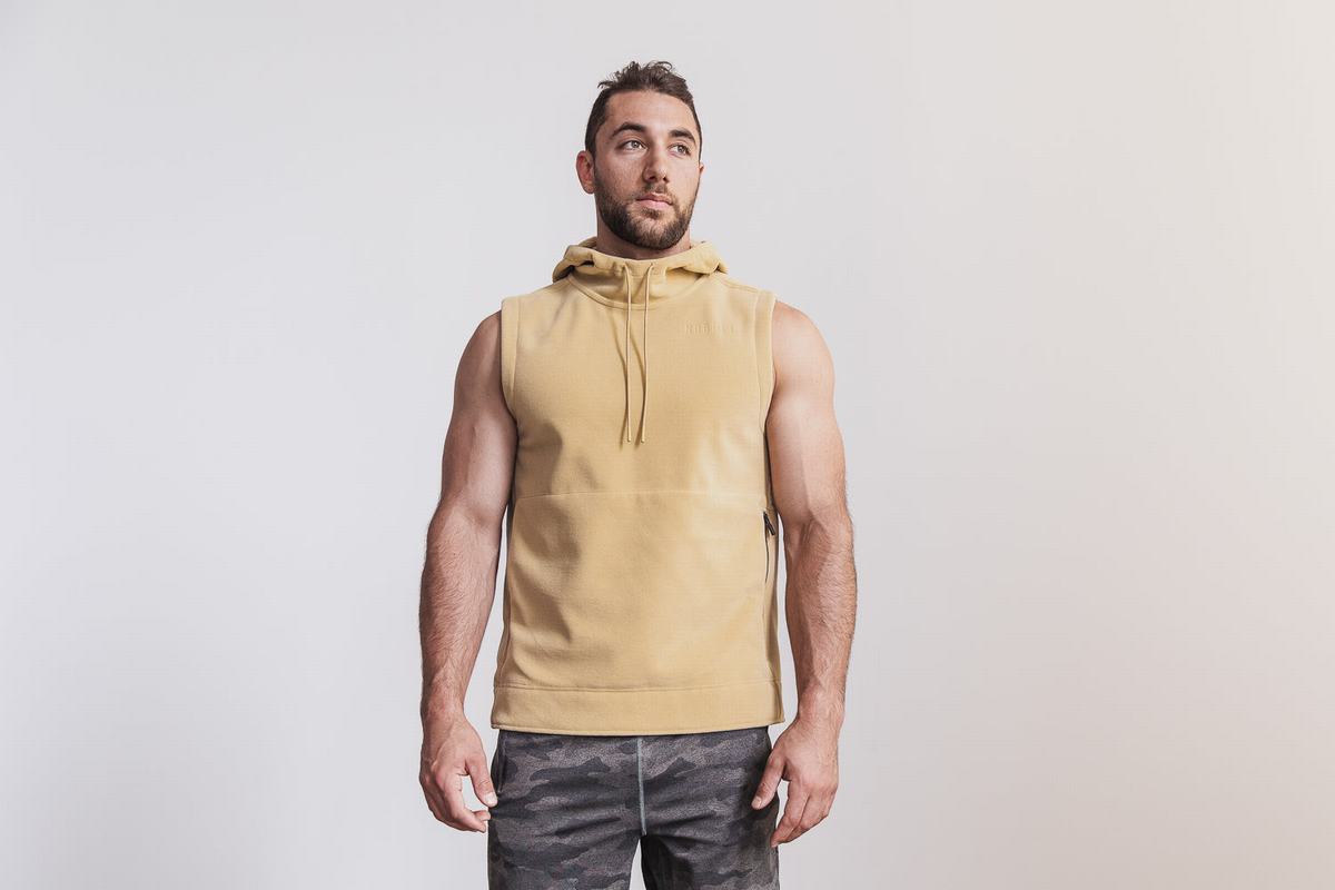 Pullover Nobull Arctic Sans Manches Homme Beige | KI9316027