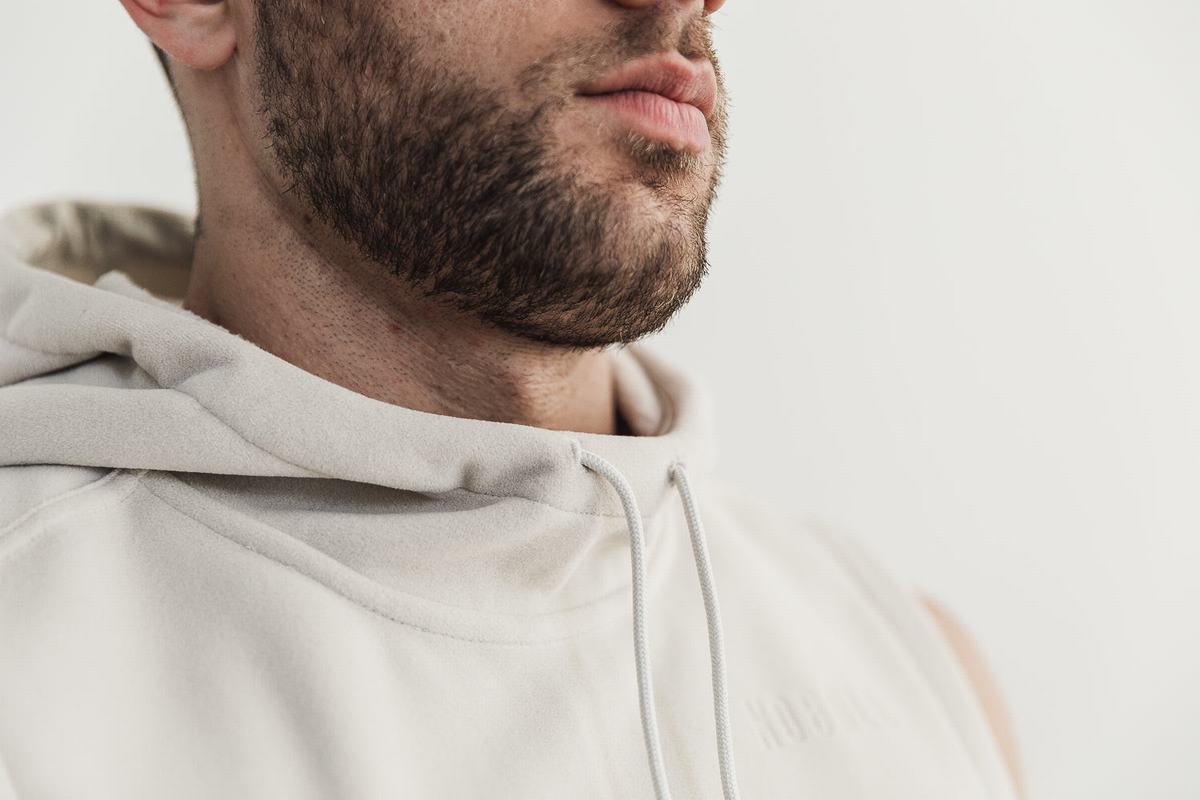 Pullover Nobull Arctic Sans Manches Homme Beige | PX2831640
