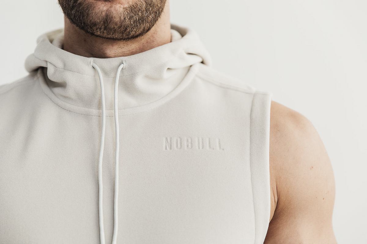 Pullover Nobull Arctic Sans Manches Homme Beige | PX2831640