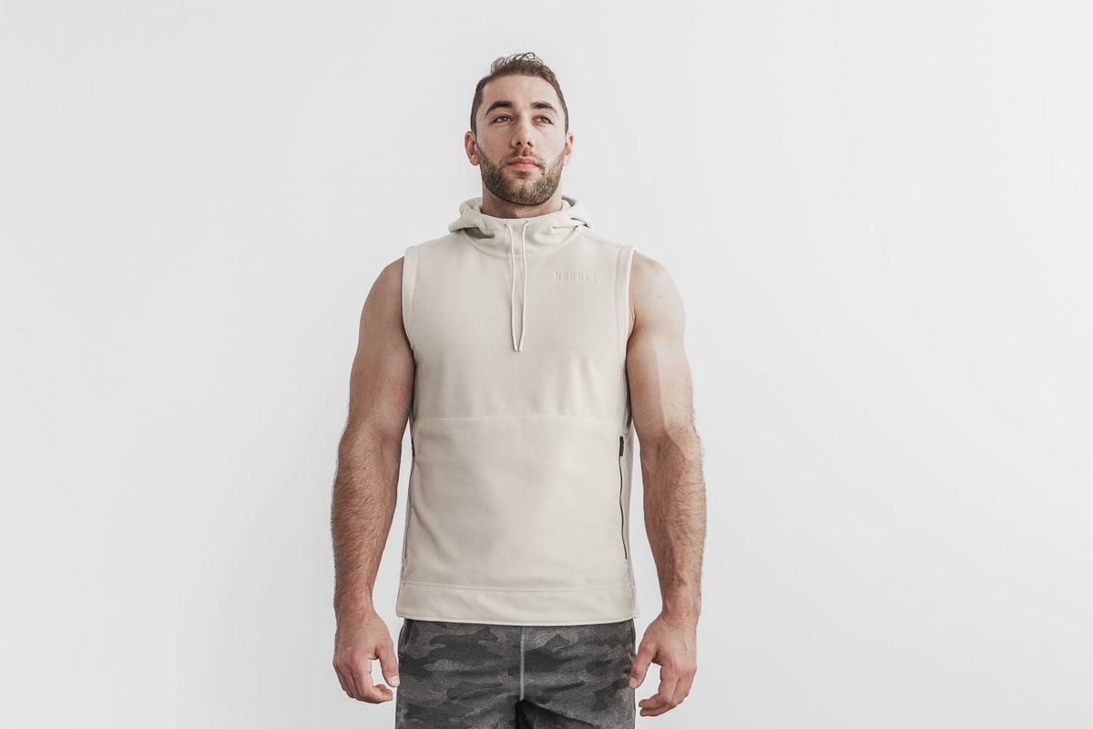 Pullover Nobull Arctic Sans Manches Homme Beige | PX2831640