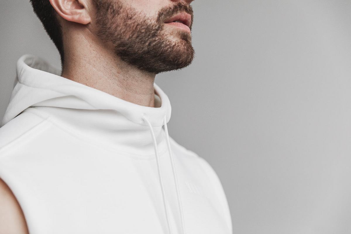 Pullover Nobull Arctic Sans Manches Homme Blanche | XZ6790854