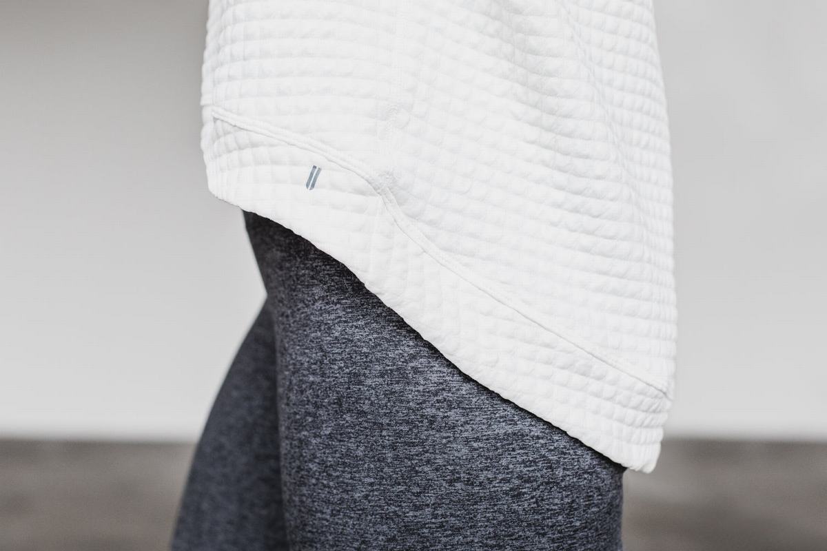 Pullover Nobull Quilted Crew Femme Blanche | PI5087132