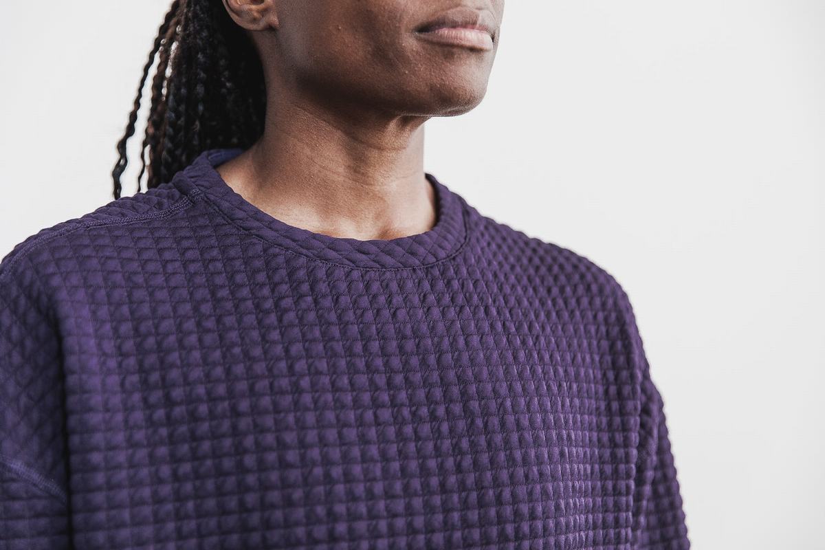 Pullover Nobull Quilted Crew Femme Marron | NG7184096