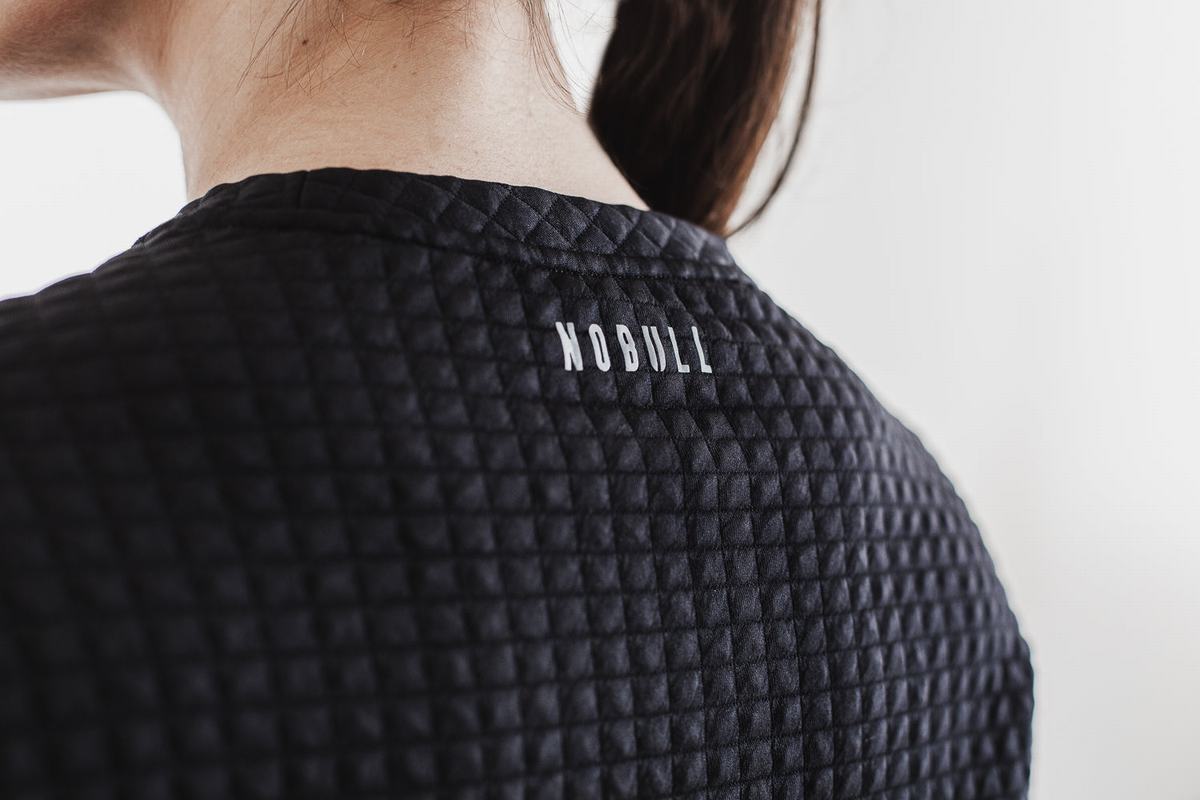 Pullover Nobull Quilted Crew Femme Noir | IP9586210