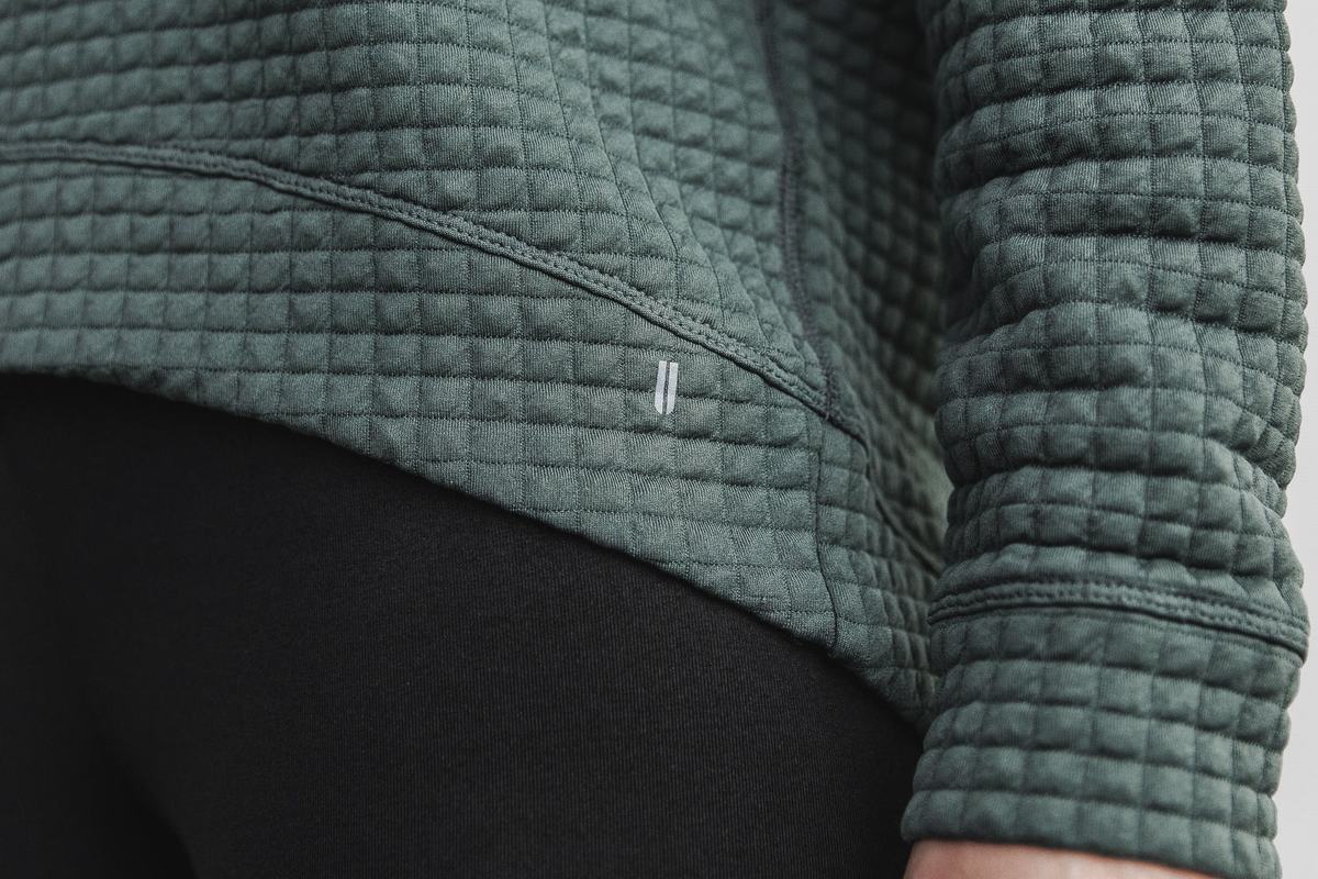Pullover Nobull Quilted Crew Femme Vert Olive | TD5702384